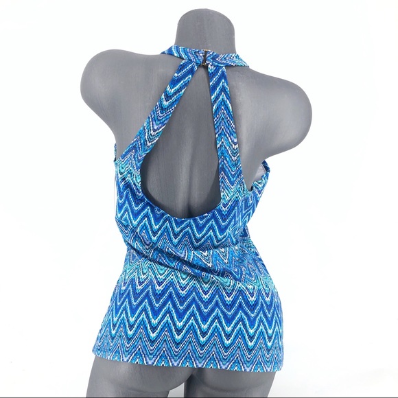 Island Escape Saint Martin High Neck Tankini Top - Picture 4 of 7